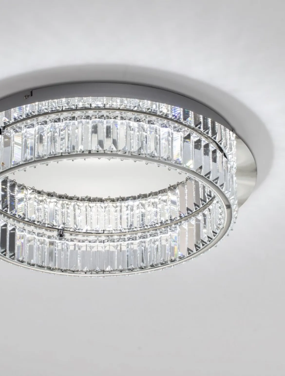 Nova Luce 9333072 AURELIA LED Deckenleuchte 60cm 3500K Chrom Kristall