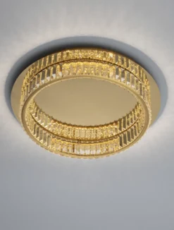 Nova Luce 9333079 AURELIA LED Deckenleuchte 50cm gerade 3500K Gold Kristall