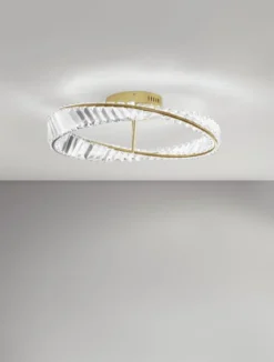 Nova Luce 9333060 AURELIA LED Deckenleuchte 60cm 3500K Gold Kristall