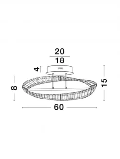 Nova Luce 9333060 AURELIA LED Deckenleuchte 60cm 3500K Gold Kristall