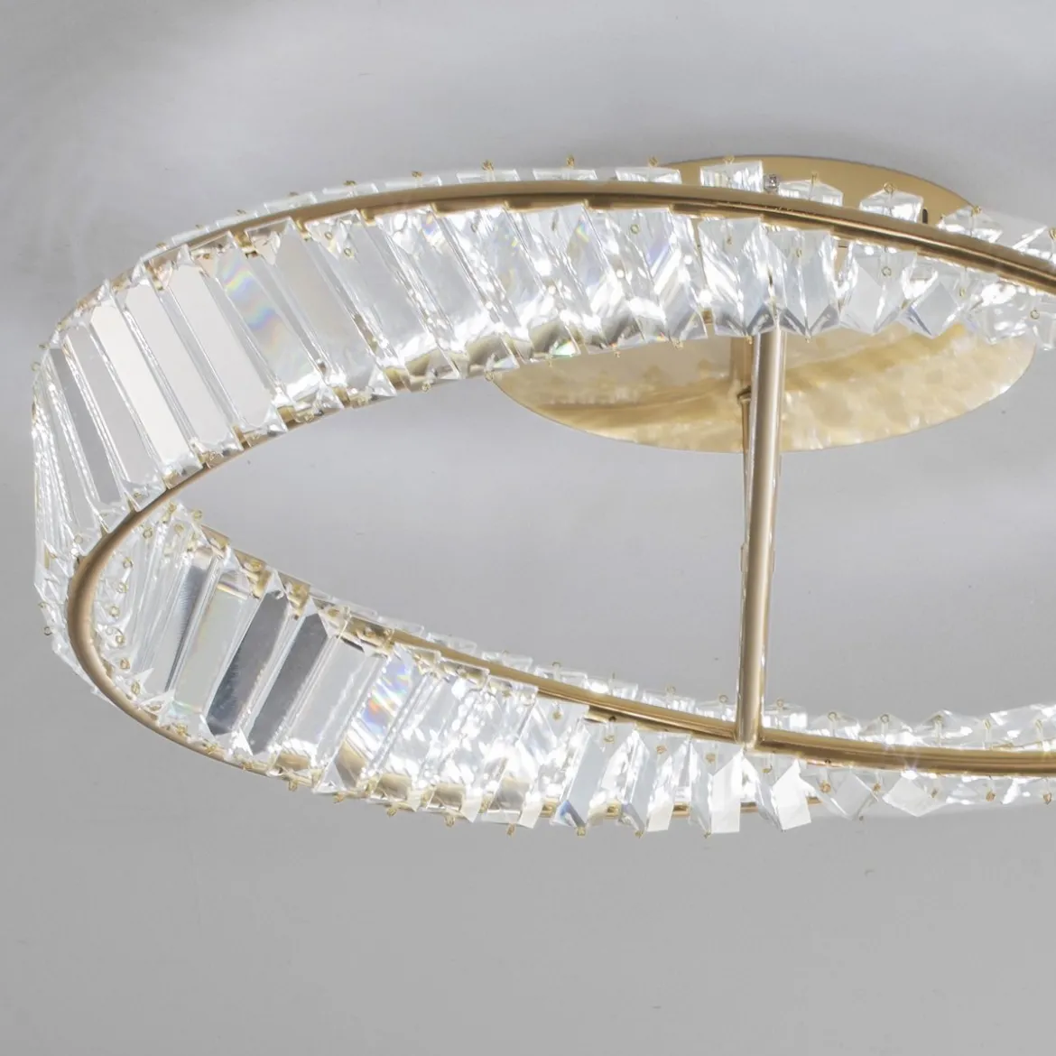 Nova Luce 9333060 AURELIA LED Deckenleuchte 60cm 3500K Gold Kristall