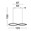 Nova Luce 9019724 AURELIA LED Pendelleuchte 2-flammig 3500K Gold Kristall