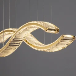 Nova Luce 9019724 AURELIA LED Pendelleuchte 2-flammig 3500K Gold Kristall