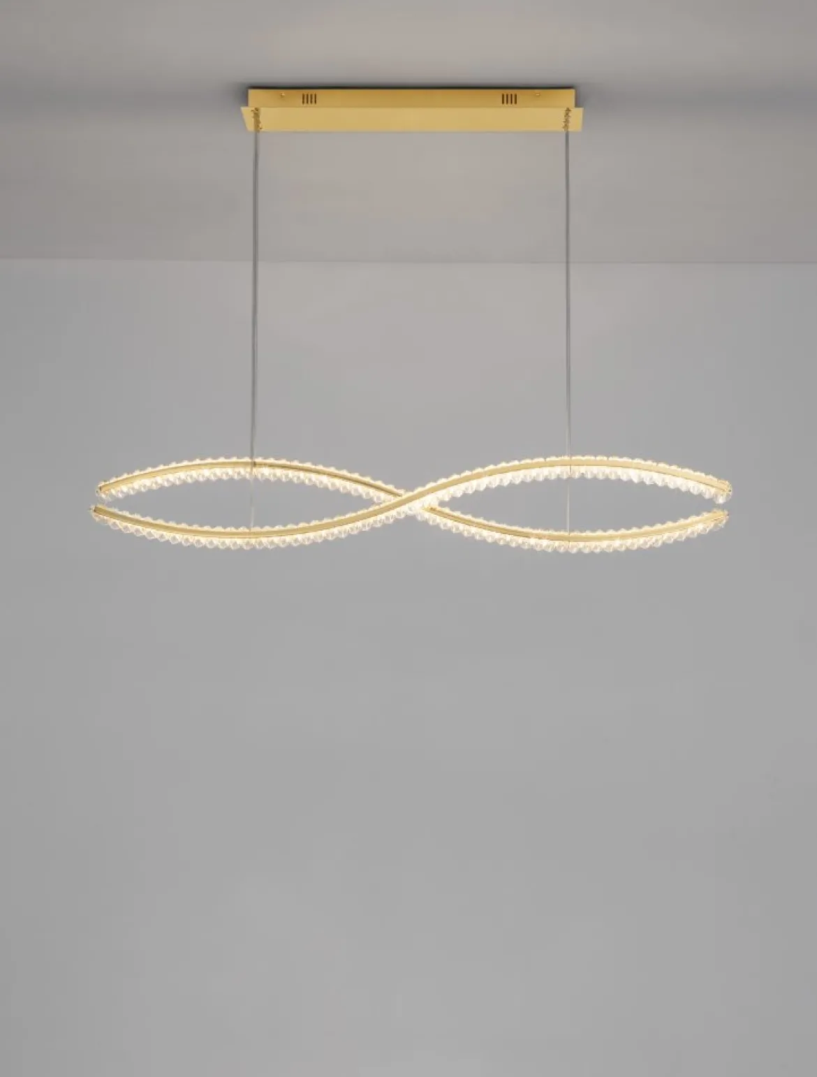 Nova Luce 9019724 AURELIA LED Pendelleuchte 2-flammig 3500K Gold Kristall