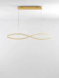Nova Luce 9019724 AURELIA LED Pendelleuchte 2-flammig 3500K Gold Kristall
