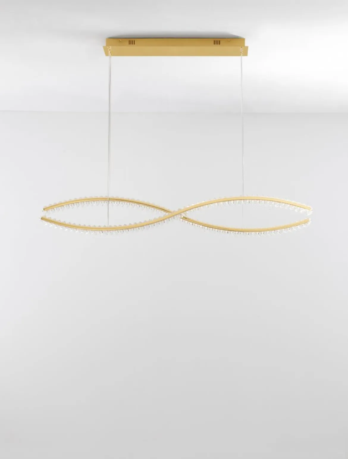 Nova Luce 9019724 AURELIA LED Pendelleuchte 2-flammig 3500K Gold Kristall