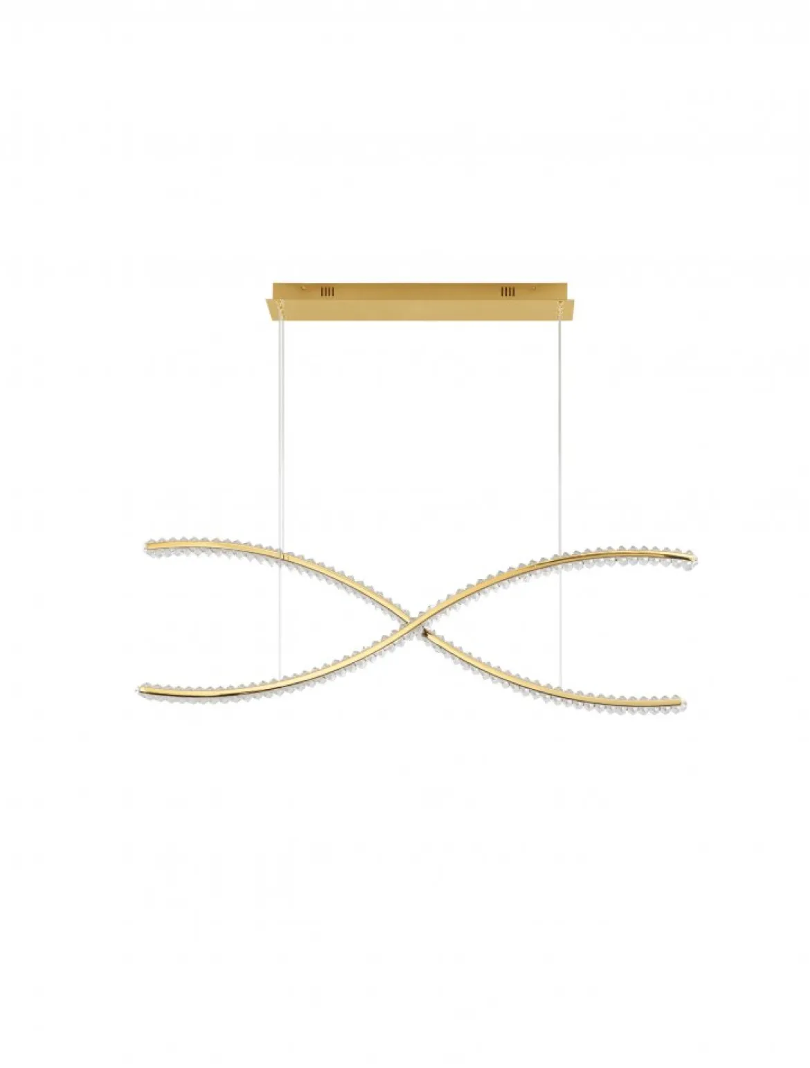 Nova Luce 9019724 AURELIA LED Pendelleuchte 2-flammig 3500K Gold Kristall