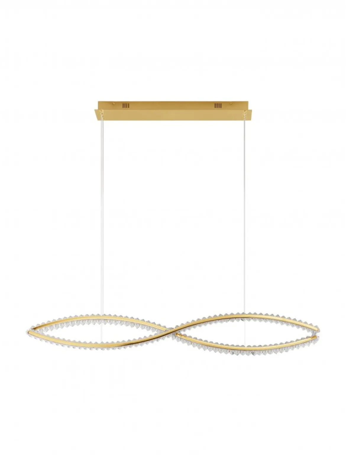 Nova Luce 9019724 AURELIA LED Pendelleuchte 2-flammig 3500K Gold Kristall