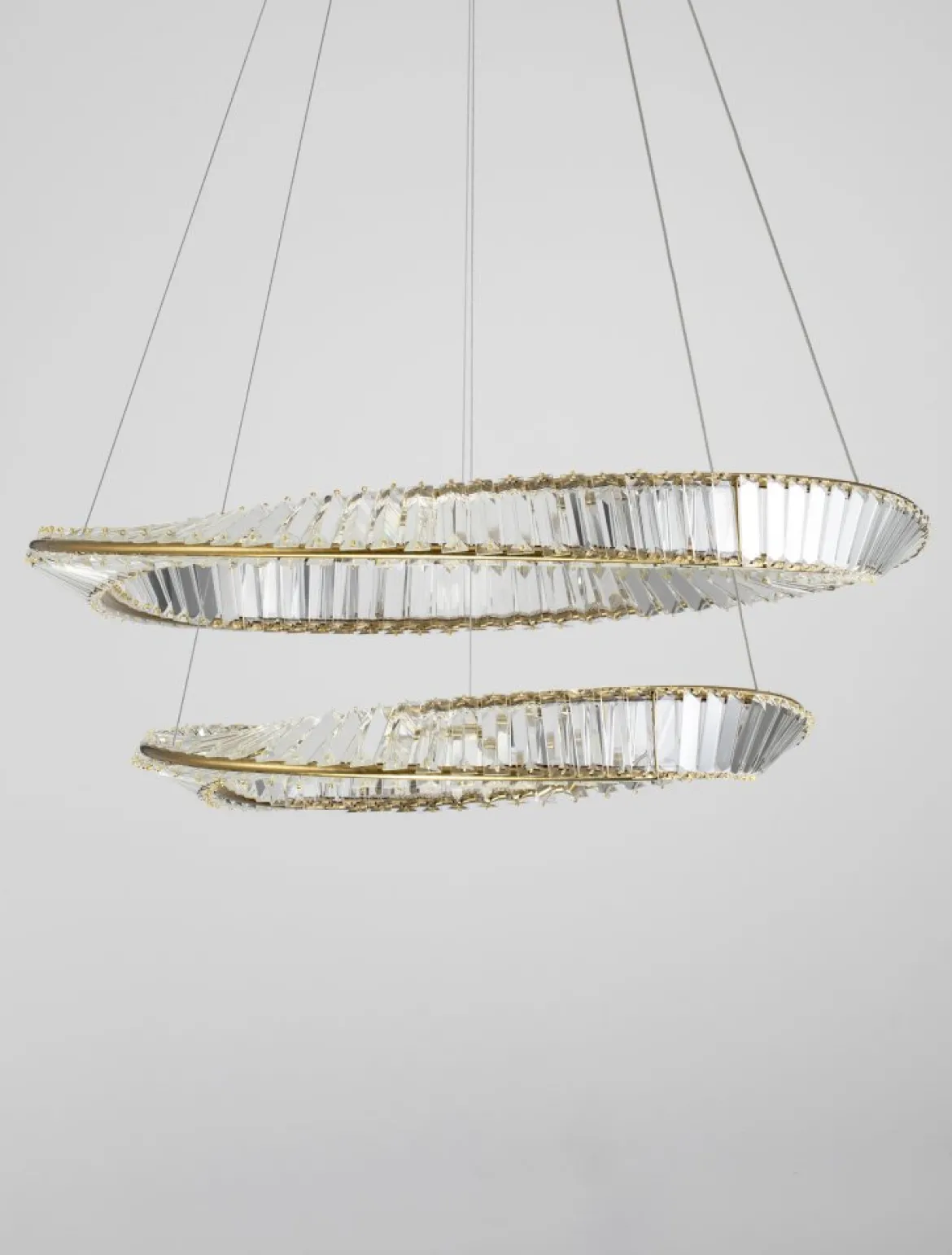 Nova Luce 9333063 AURELIA LED Pendelleuchte 2 Ringe 3500K Gold Kristall
