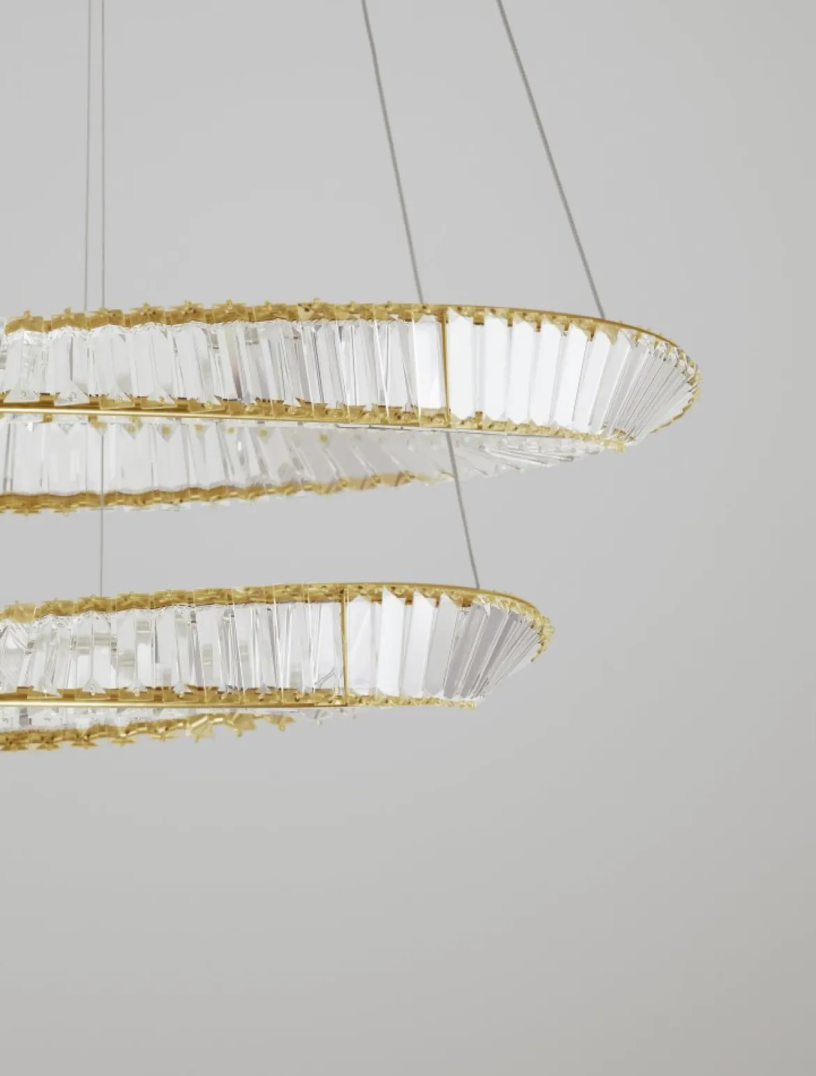 Nova Luce 9333063 AURELIA LED Pendelleuchte 2 Ringe 3500K Gold Kristall