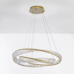 Nova Luce 9333063 AURELIA LED Pendelleuchte 2 Ringe 3500K Gold Kristall