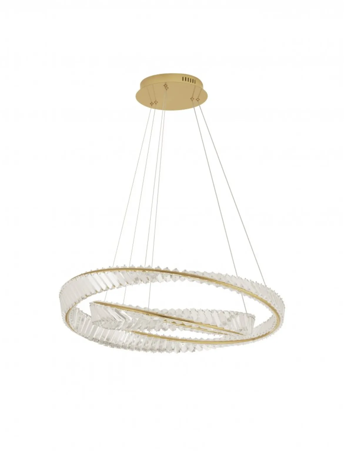 Nova Luce 9333063 AURELIA LED Pendelleuchte 2 Ringe 3500K Gold Kristall