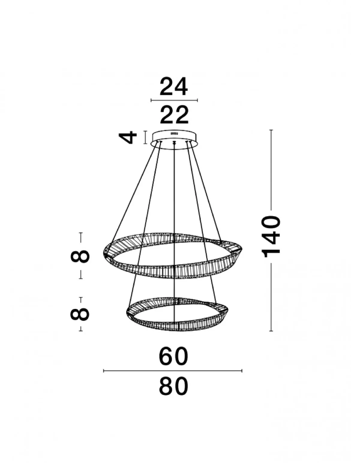 Nova Luce 9333063 AURELIA LED Pendelleuchte 2 Ringe 3500K Gold Kristall
