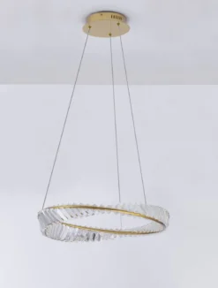Nova Luce 9333061 AURELIA LED Pendelleuchte 60cm 3500K Gold Kristall