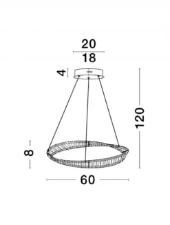 Nova Luce 9333061 AURELIA LED Pendelleuchte 60cm 3500K Gold Kristall