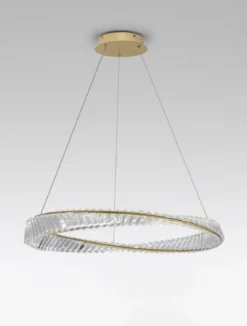 Nova Luce 9333062 AURELIA LED Pendelleuchte 80cm 3500K Gold Kristall
