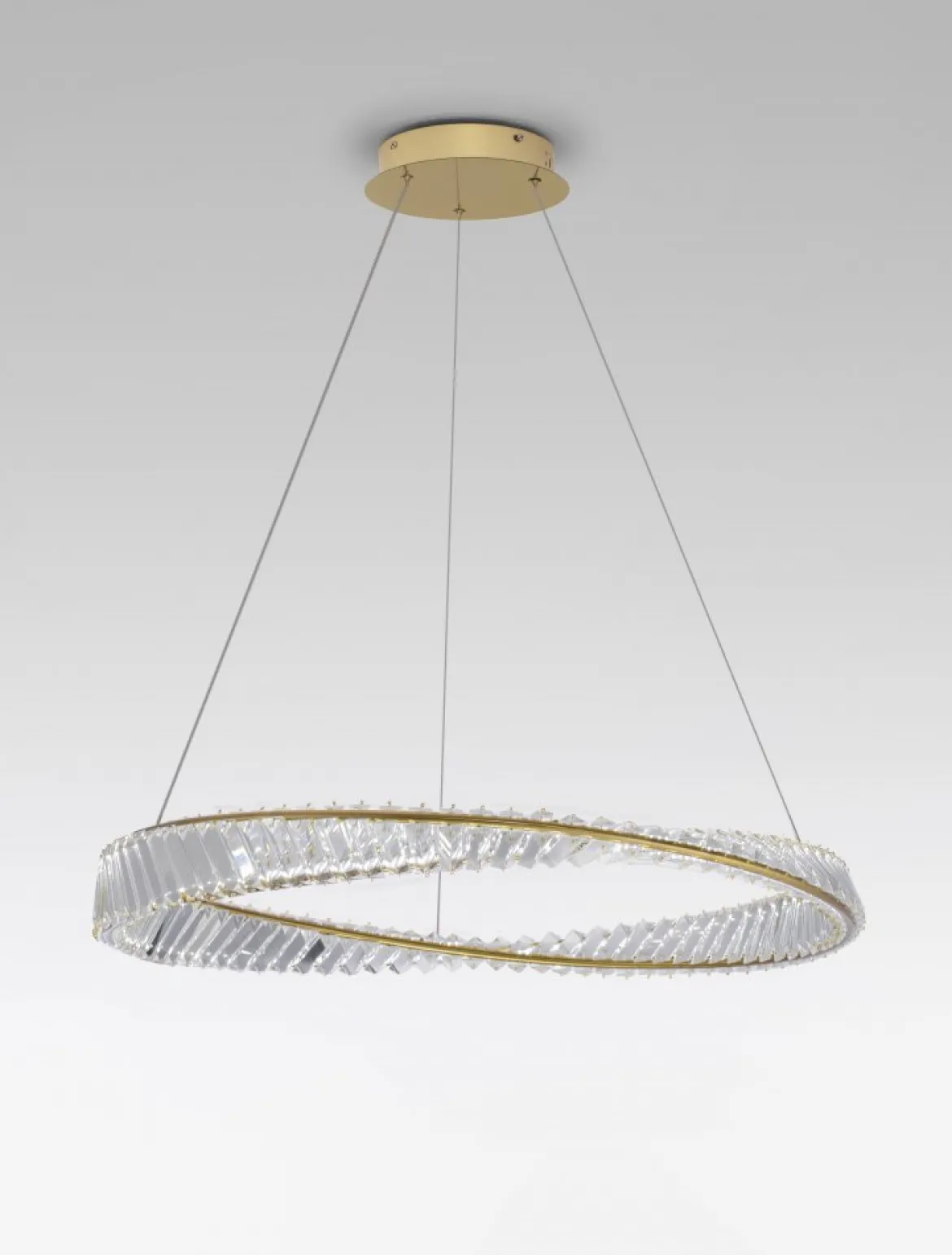 Nova Luce 9333062 AURELIA LED Pendelleuchte 80cm 3500K Gold Kristall