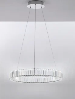 Nova Luce 9333066 AURELIA LED Pendelleuchte 60cm 3500K Chrom Kristall