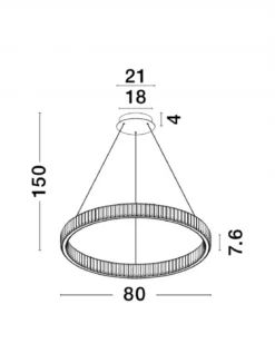 Nova Luce 9333067 AURELIA LED Pendelleuchte 80cm 3500K Chrom Kristall