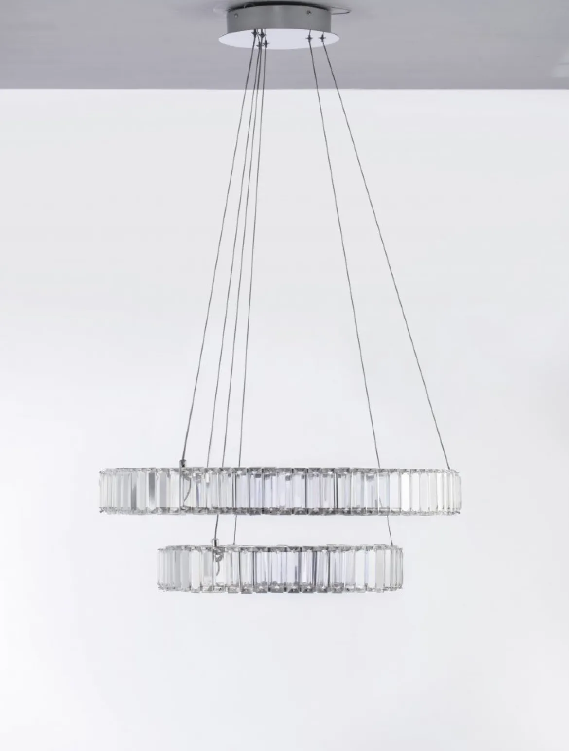 Nova Luce 9333068 AURELIA LED Pendelleuchte 2 Ringe 3500K Chrom Kristall