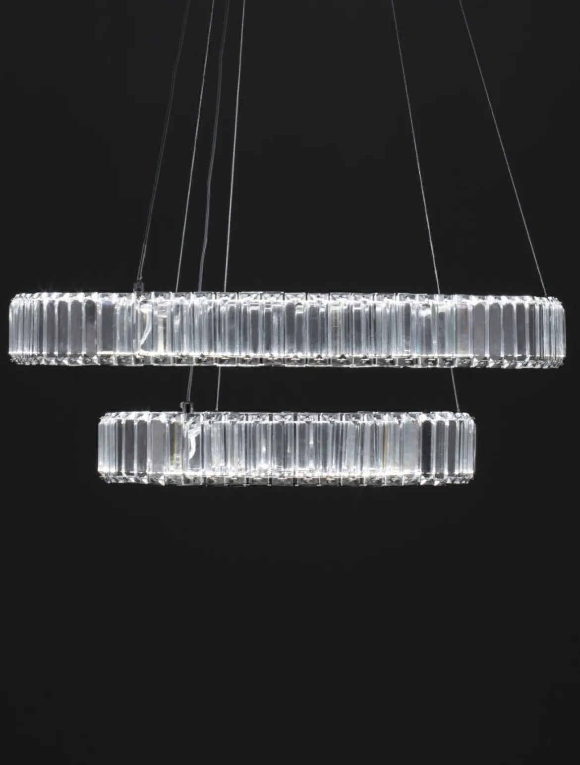 Nova Luce 9333068 AURELIA LED Pendelleuchte 2 Ringe 3500K Chrom Kristall