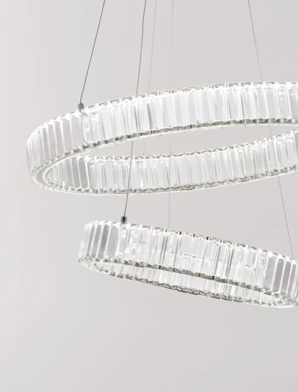 Nova Luce 9333068 AURELIA LED Pendelleuchte 2 Ringe 3500K Chrom Kristall