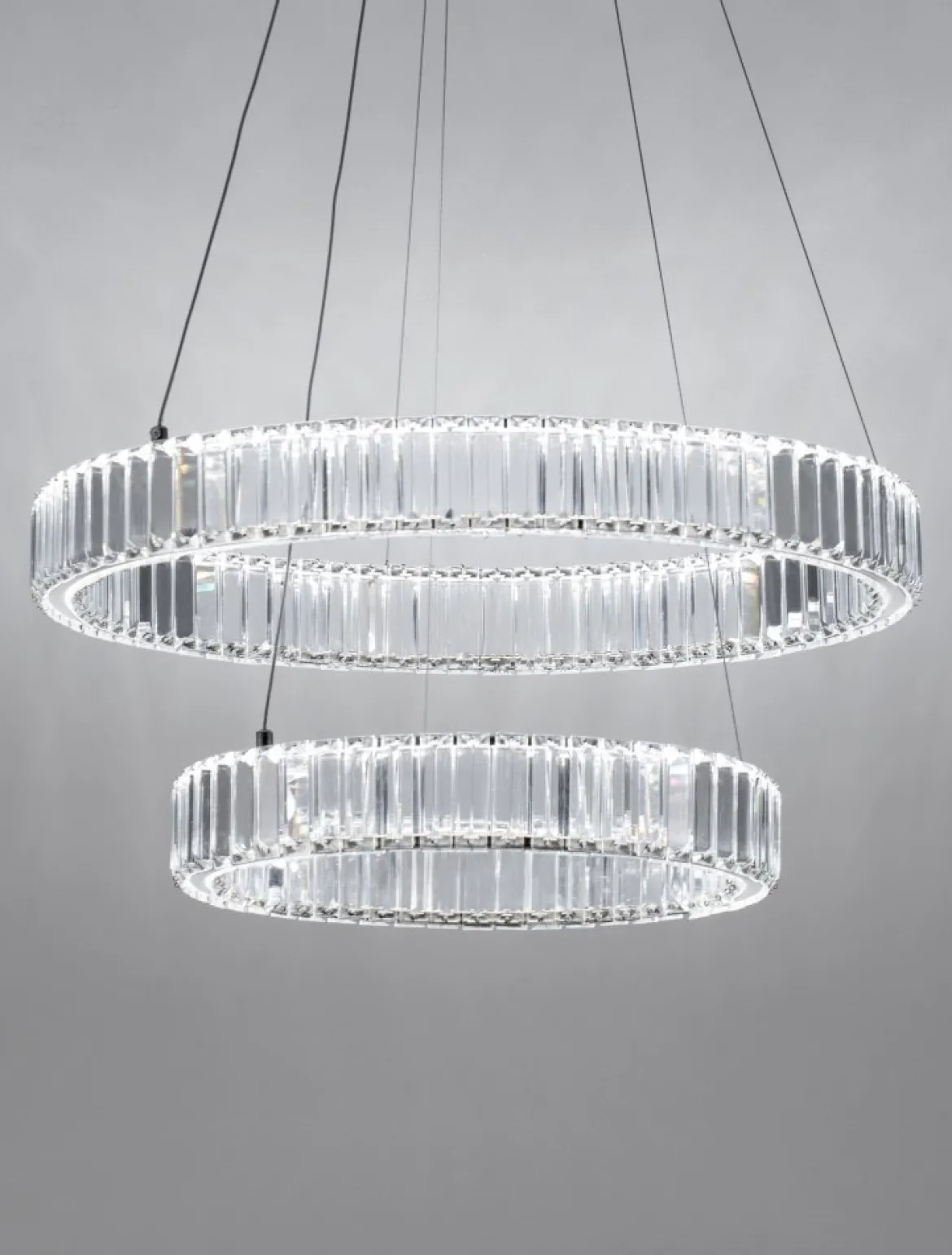 Nova Luce 9333068 AURELIA LED Pendelleuchte 2 Ringe 3500K Chrom Kristall