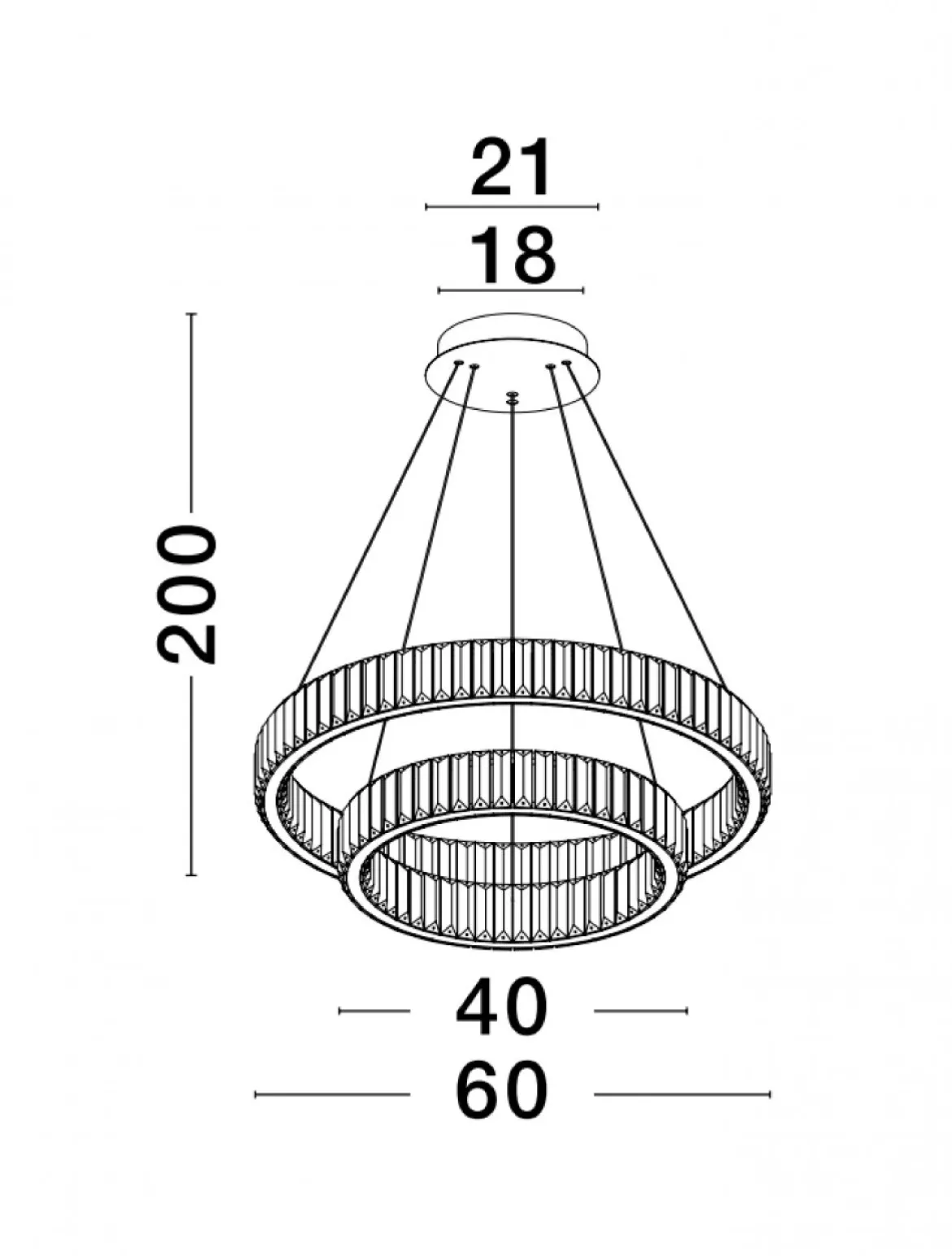 Nova Luce 9333068 AURELIA LED Pendelleuchte 2 Ringe 3500K Chrom Kristall
