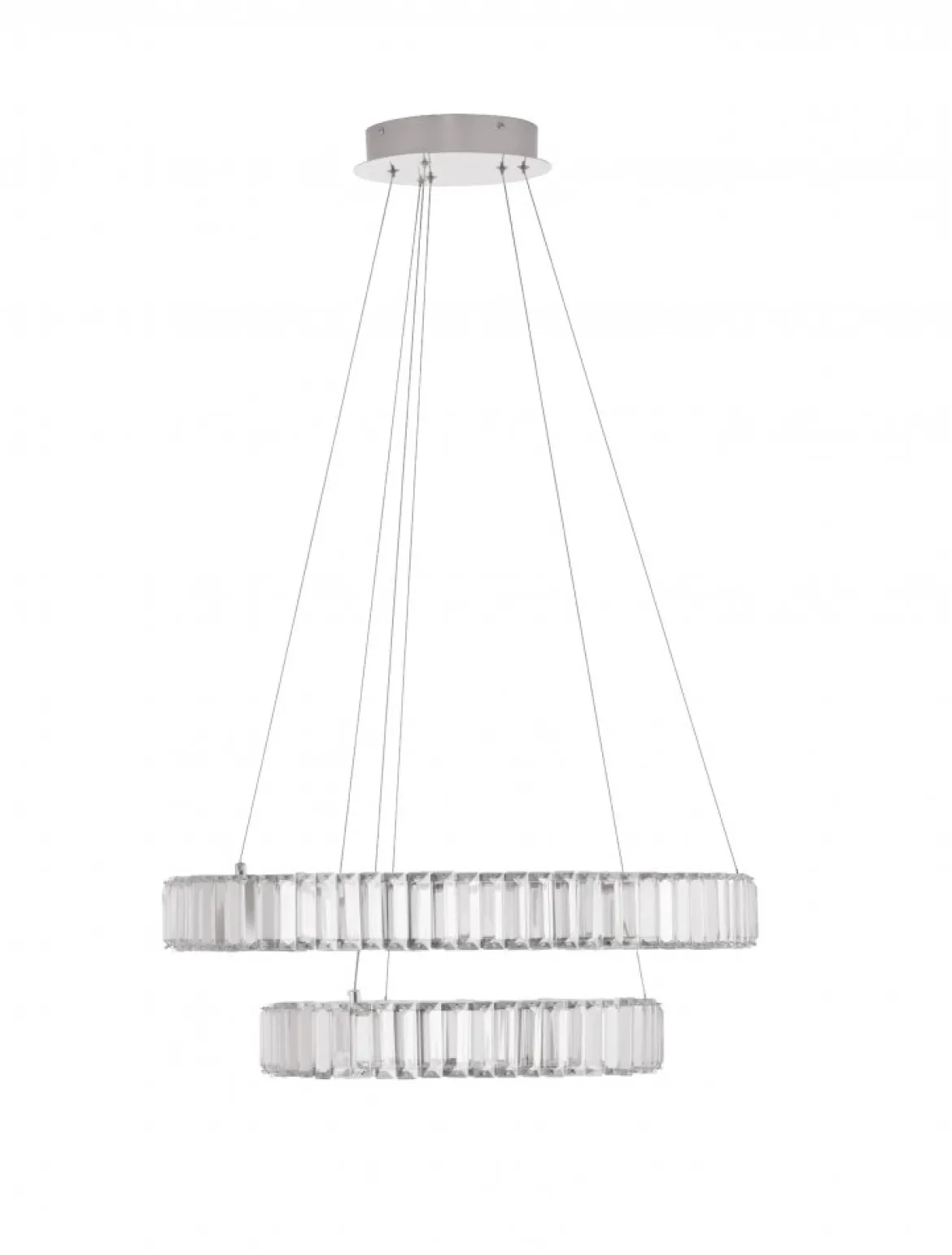 Nova Luce 9333068 AURELIA LED Pendelleuchte 2 Ringe 3500K Chrom Kristall