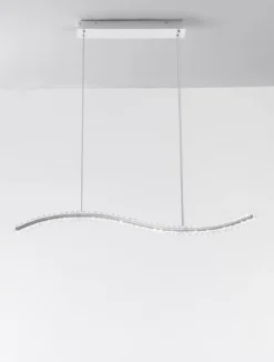 Nova Luce 9333070 AURELIA LED Pendelleuchte 100cm 3500K Chrom Kristall