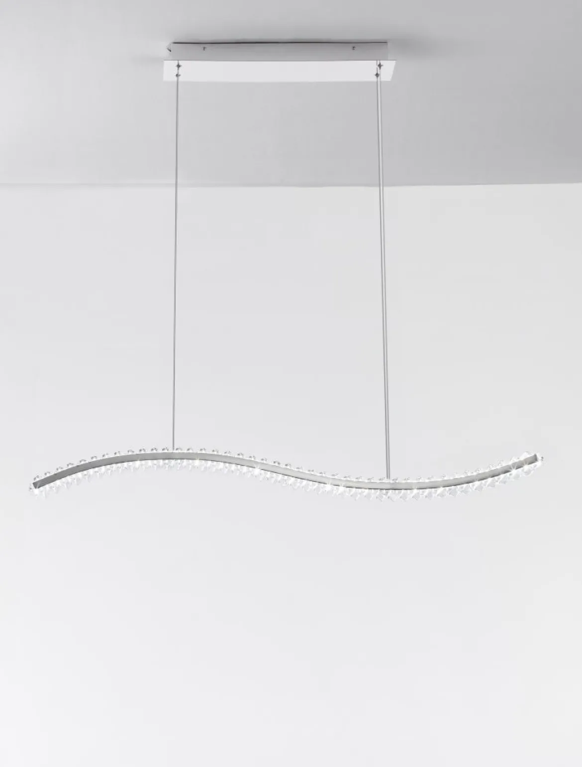 Nova Luce 9333070 AURELIA LED Pendelleuchte 100cm 3500K Chrom Kristall