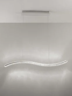 Nova Luce 9333070 AURELIA LED Pendelleuchte 100cm 3500K Chrom Kristall