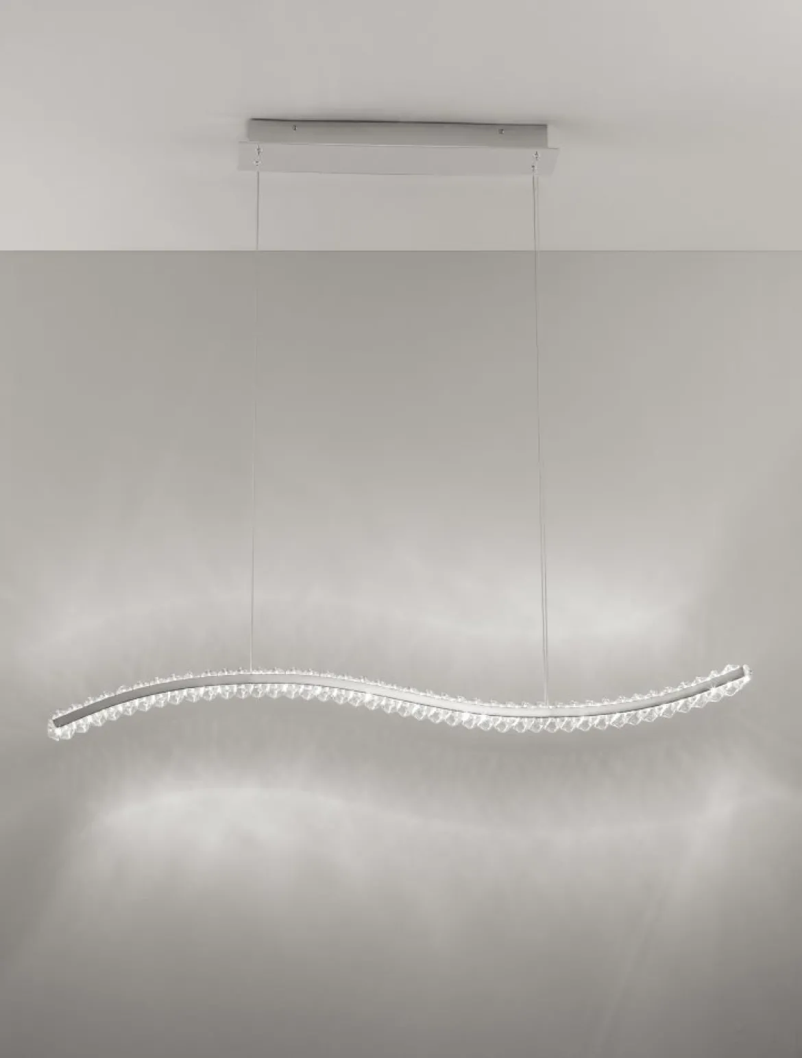 Nova Luce 9333070 AURELIA LED Pendelleuchte 100cm 3500K Chrom Kristall