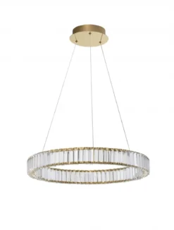 Nova Luce 9333075 AURELIA LED Pendelleuchte 60cm gerade 3500K Gold Kristall