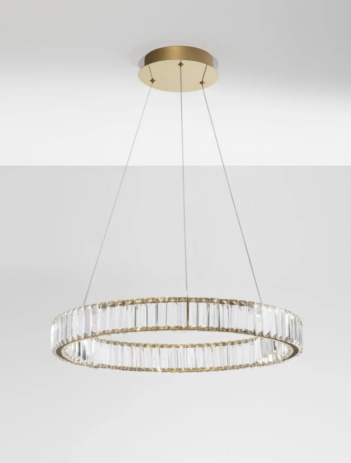 Nova Luce 9333075 AURELIA LED Pendelleuchte 60cm gerade 3500K Gold Kristall
