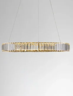 Nova Luce 9333075 AURELIA LED Pendelleuchte 60cm gerade 3500K Gold Kristall