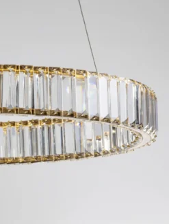 Nova Luce 9333075 AURELIA LED Pendelleuchte 60cm gerade 3500K Gold Kristall