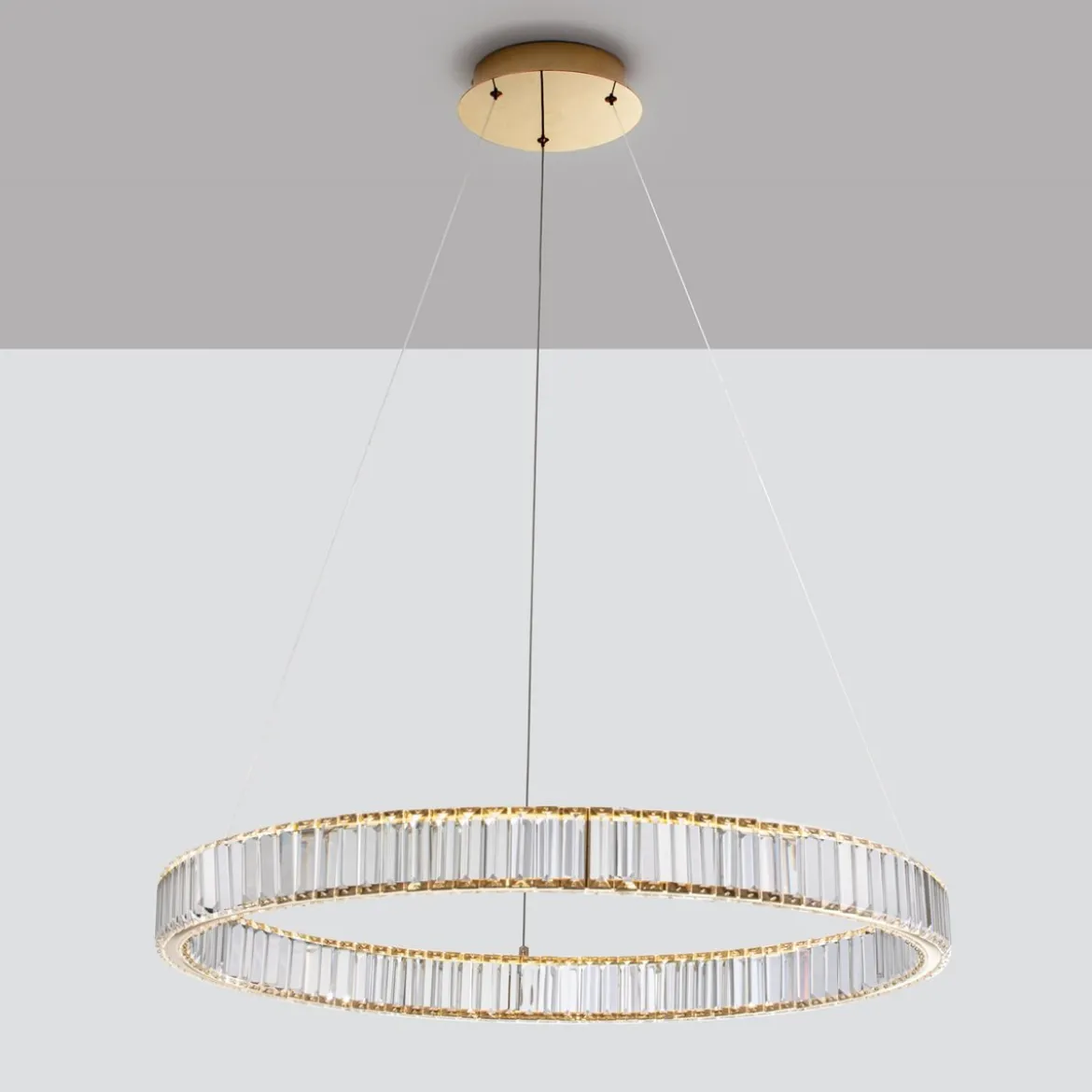 Nova Luce 9333076 AURELIA LED Pendelleuchte 80cm gerade 3500K Gold Kristall