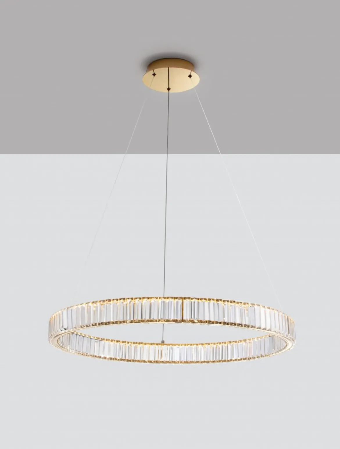 Nova Luce 9333076 AURELIA LED Pendelleuchte 80cm gerade 3500K Gold Kristall