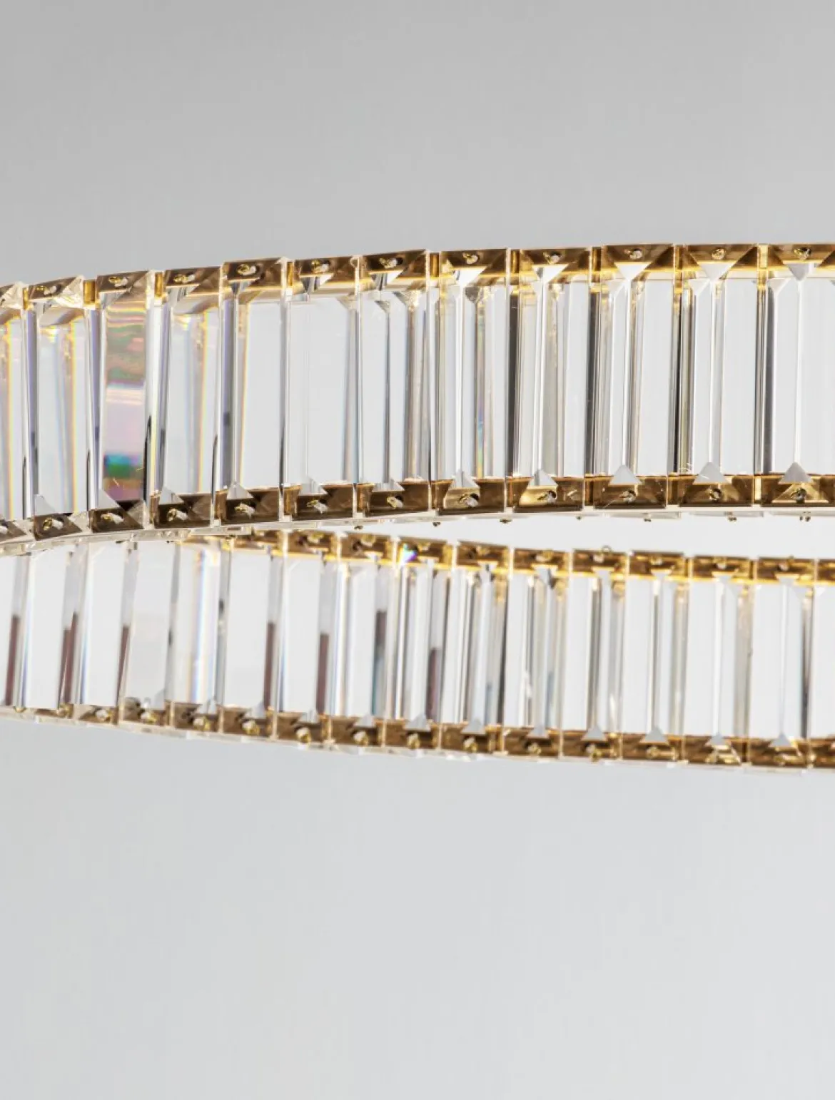 Nova Luce 9333076 AURELIA LED Pendelleuchte 80cm gerade 3500K Gold Kristall