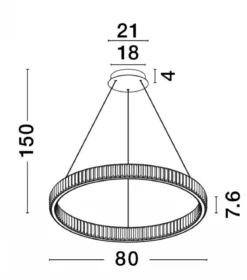 Nova Luce 9333076 AURELIA LED Pendelleuchte 80cm gerade 3500K Gold Kristall