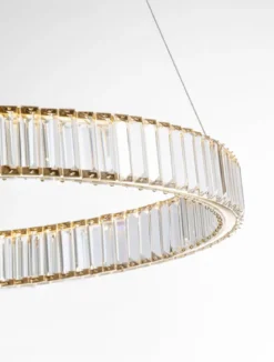 Nova Luce 9333076 AURELIA LED Pendelleuchte 80cm gerade 3500K Gold Kristall