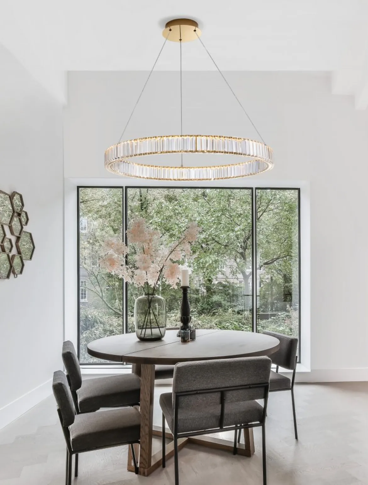 Nova Luce 9333076 AURELIA LED Pendelleuchte 80cm gerade 3500K Gold Kristall