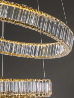 Nova Luce 9333077 AURELIA LED Pendelleuchte 2 Ringe gerade 3500K Gold Kristall