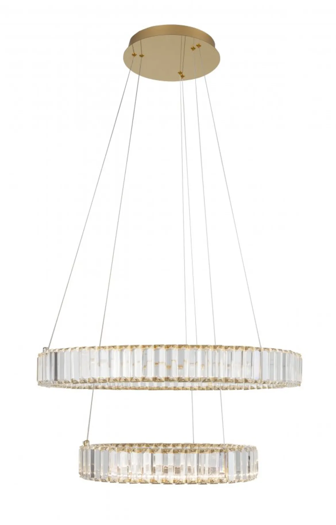Nova Luce 9333077 AURELIA LED Pendelleuchte 2 Ringe gerade 3500K Gold Kristall