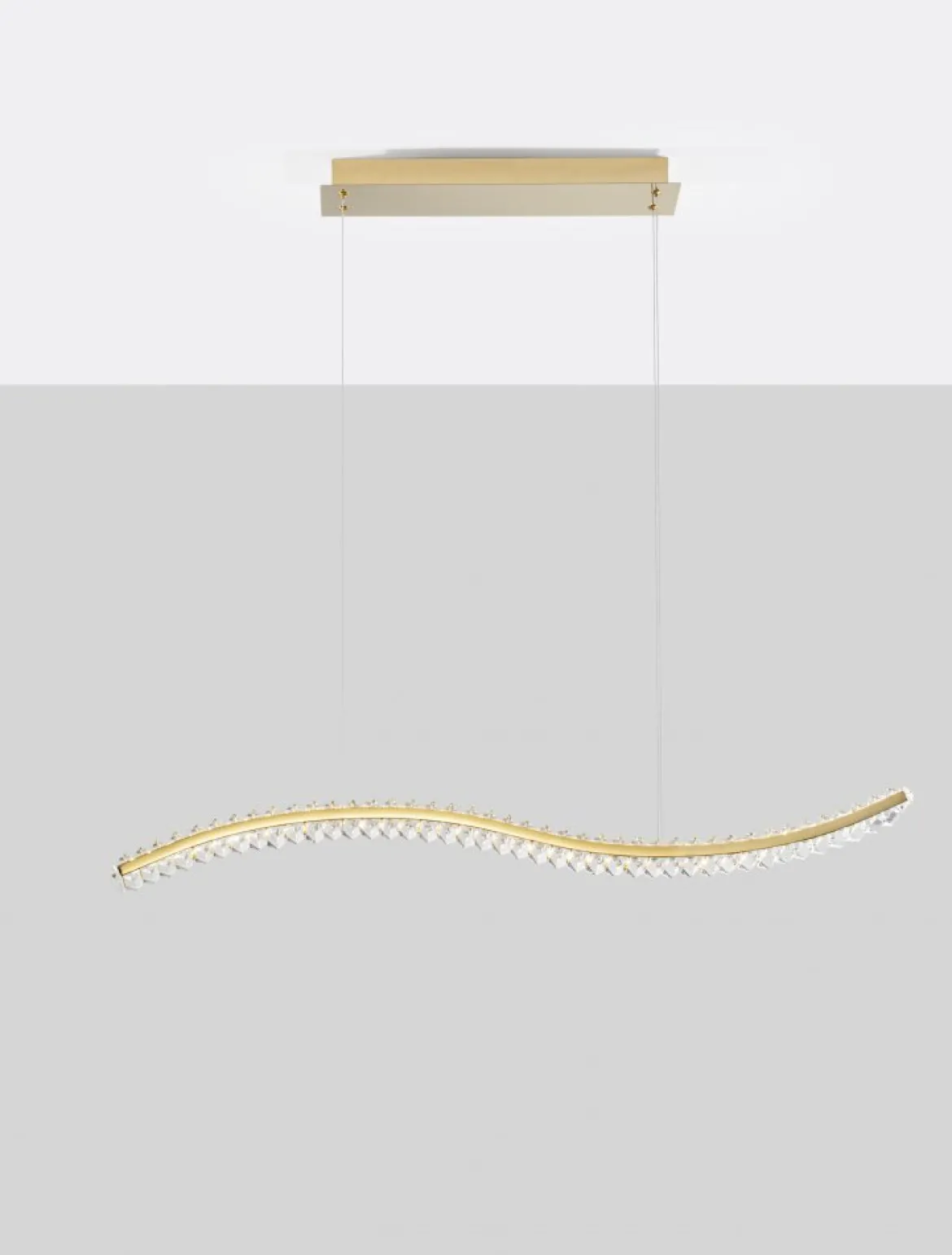 Nova Luce 9333078 AURELIA LED Pendelleuchte 100cm 3500K Gold Kristall