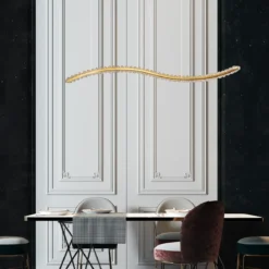 Nova Luce 9333078 AURELIA LED Pendelleuchte 100cm 3500K Gold Kristall