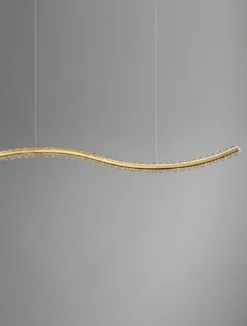 Nova Luce 9333078 AURELIA LED Pendelleuchte 100cm 3500K Gold Kristall