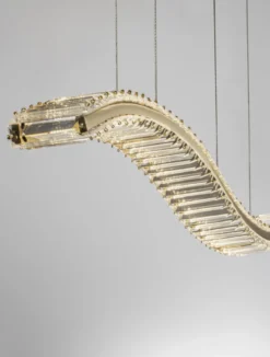 Nova Luce 9333078 AURELIA LED Pendelleuchte 100cm 3500K Gold Kristall