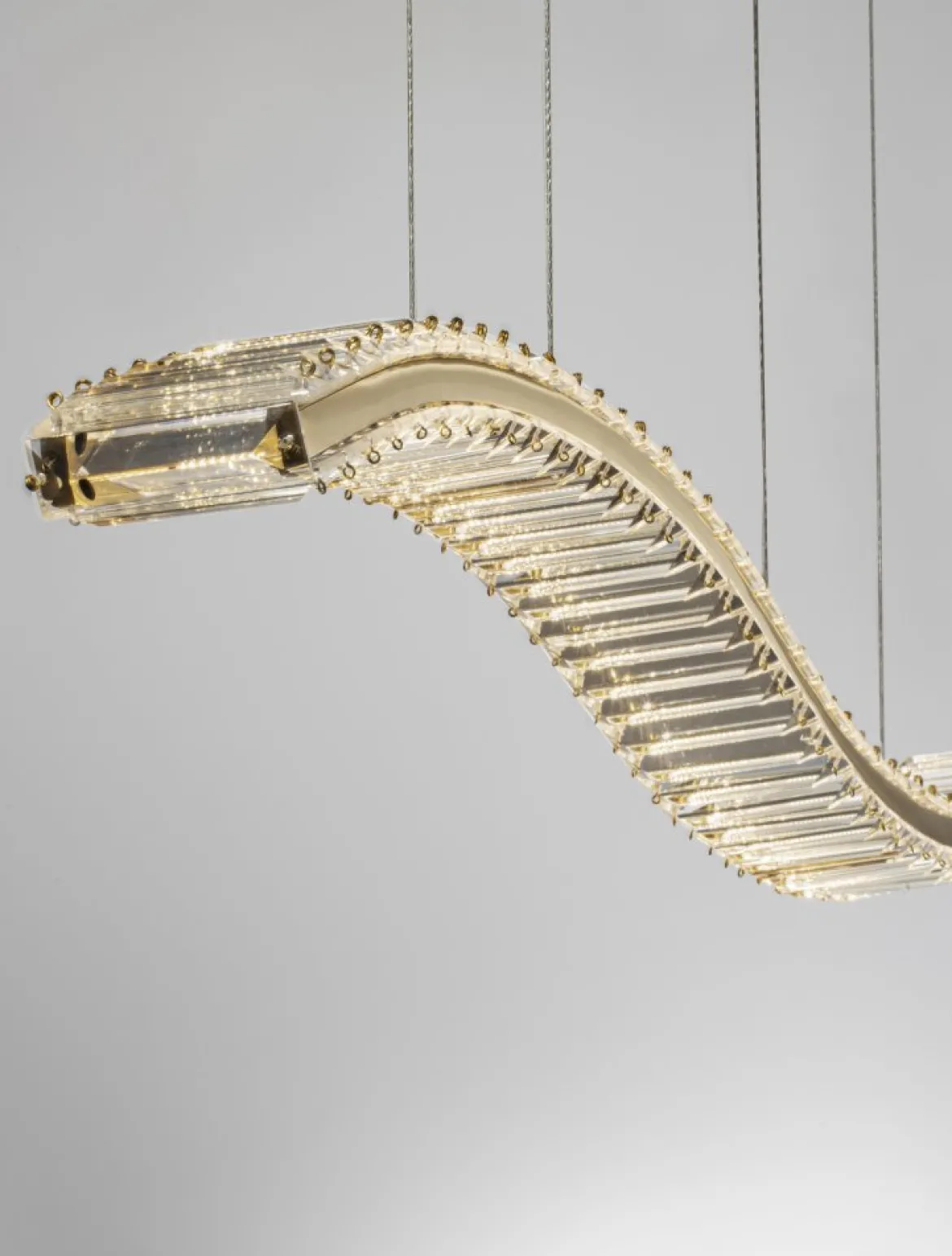 Nova Luce 9333078 AURELIA LED Pendelleuchte 100cm 3500K Gold Kristall